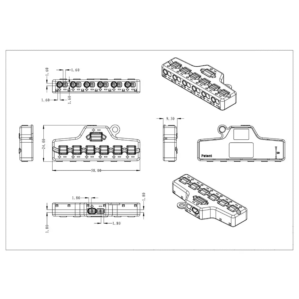 Low Voltage Quick Connect Wire Splitter for LED Strip Lighting 2 IN 12 OUT Distribution Block Terminal Connector