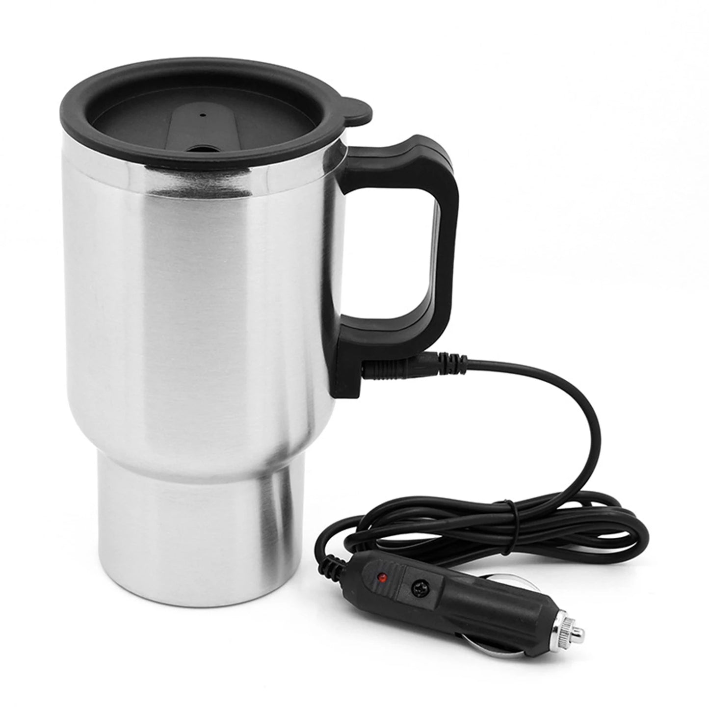 12V 450ml Electric Heating Car Kettle Water Coffee Milk Thermal Mug Camping Travel Kettle Stainless Steel Vehicle Heating Cup