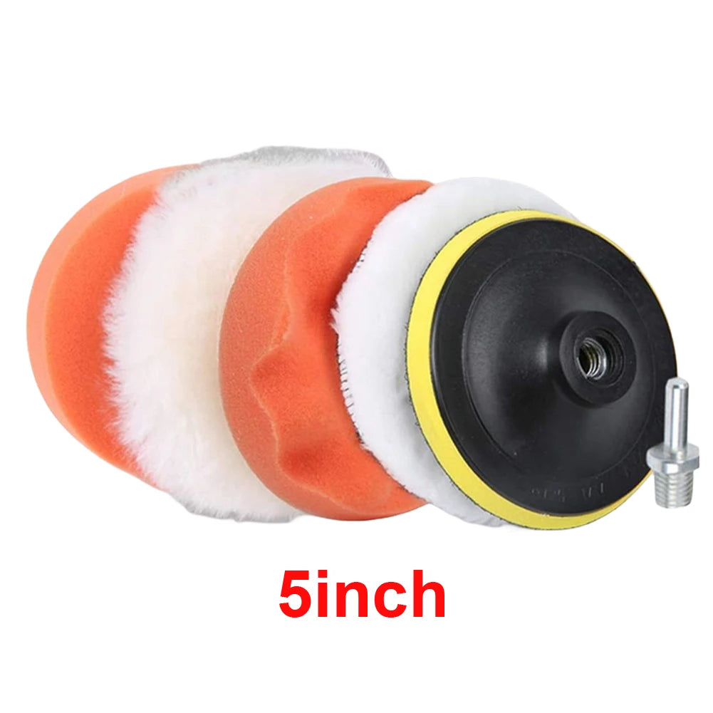 6PCS Car Polishing Pad Kit 3/4/5 Inch Abrasive Disc Sponge Foam Pads Polisher Car Detailing Waxing Remove Scratch Sponge Pads