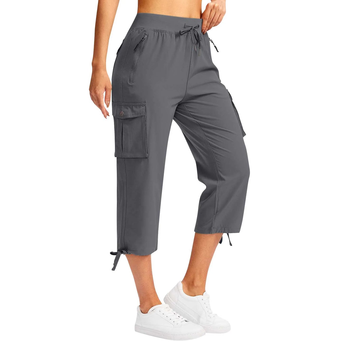 Women'S Cargo Capris With Six Pockets Lightweight Quick Dry Pants Slim-Fit Outdoor 2024 Travel Casual Comfy Summer New Pants