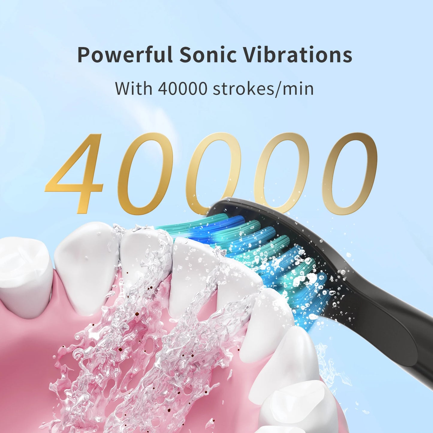 SEAGO Electric Toothbrush for Adults, with 8 Brush Heads and 5 Modes, Rechargeable Sonic Toothbrush One Charge for 30 Days