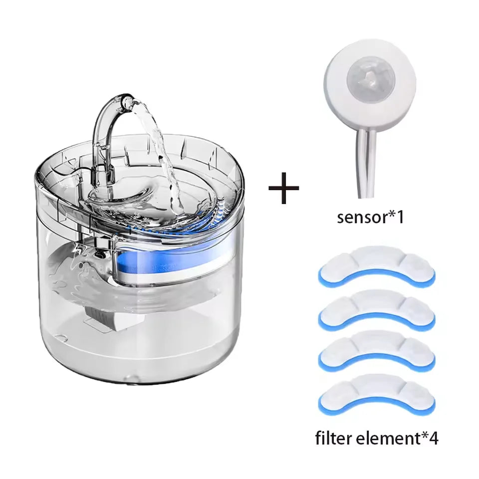 Cat Water Feeder Automation Sensor Faucet Fountain Food Grade Transparent Plastic Dog Water Dispenser For Cat Pet Sensor Drinker