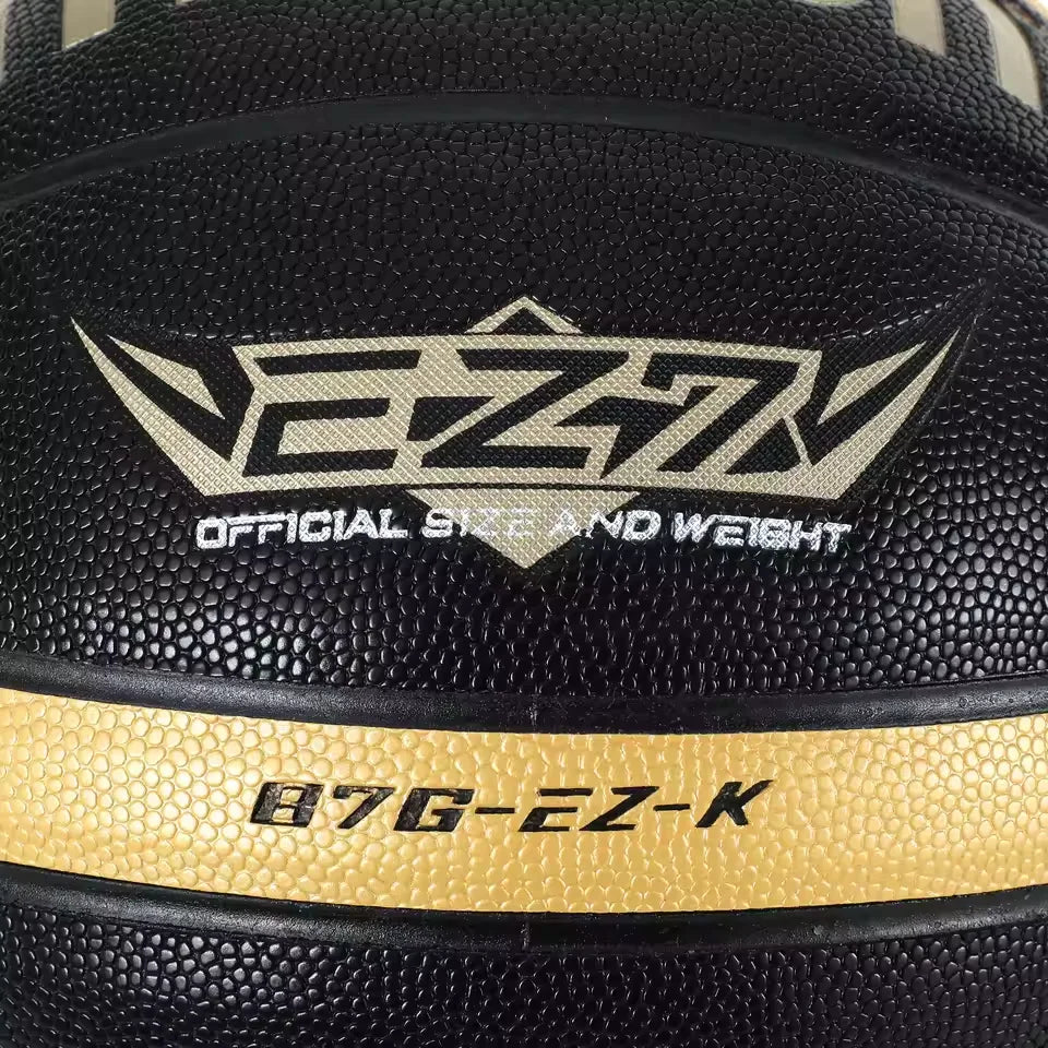 Molten Size 5 6 7 Basketball EZ-K Black Gold PU Outdoor Indoor Balls Women Youth Man Match Training Basketalls