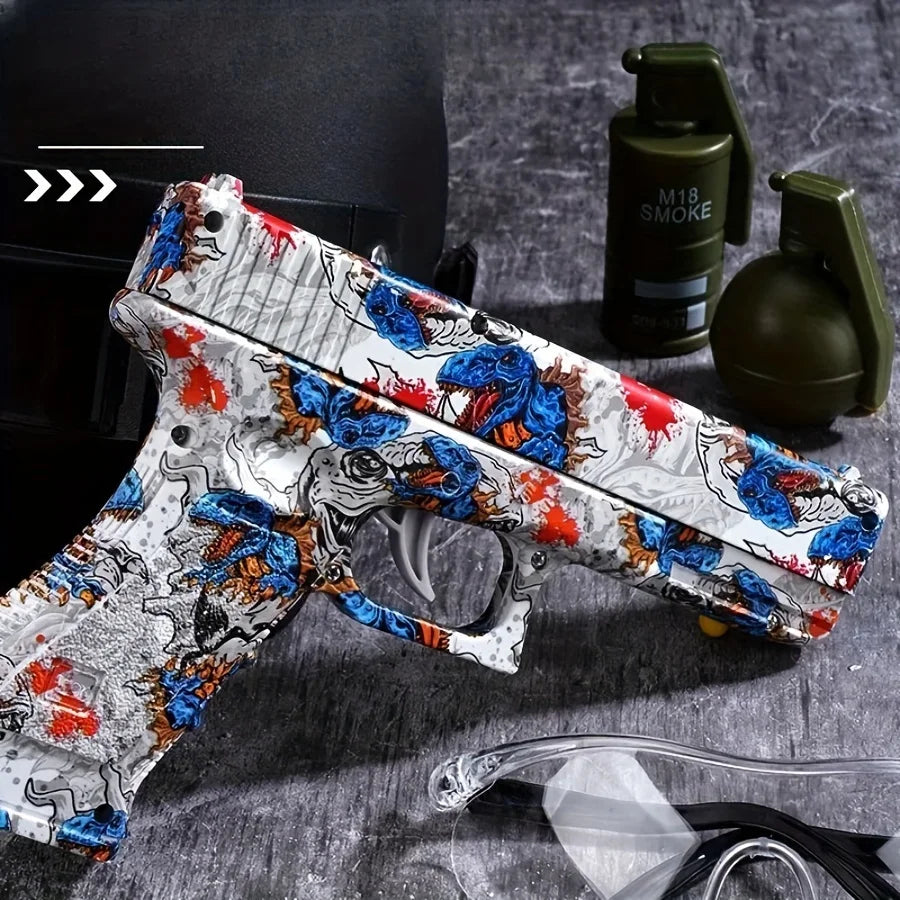 2PCS Shooting Toy Ball Blaster,Fully Manual Outdoor Toy Model Without Charging,Suitable For Backyard Games,Gift(without Bullet)