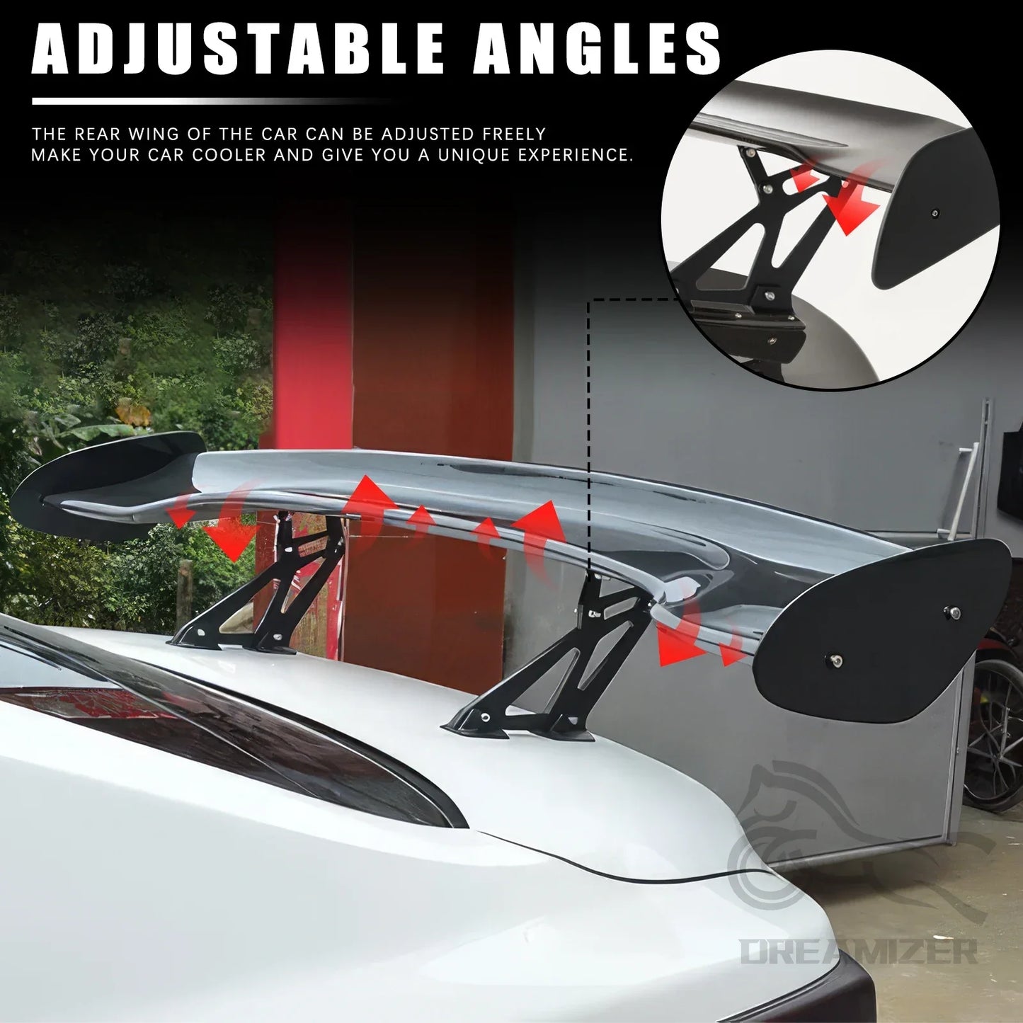 Universal 116CM ABS Wing Car Tuning Accessories Tail Exterior Trim GT Style Spoiler Black Matte Black Look For 99% Sedan Common