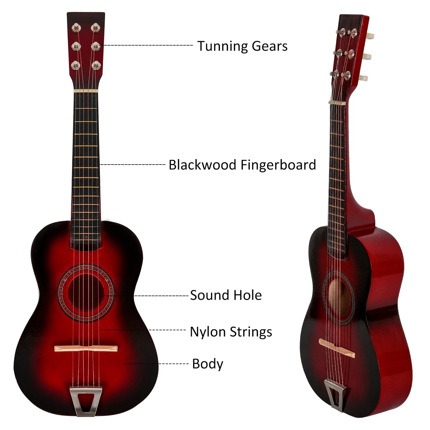 21 Inch Acoustic Guitar Classical Acoustic Guitar Small Size Portable Wooden Guitar for Children Beginner Adult Teen