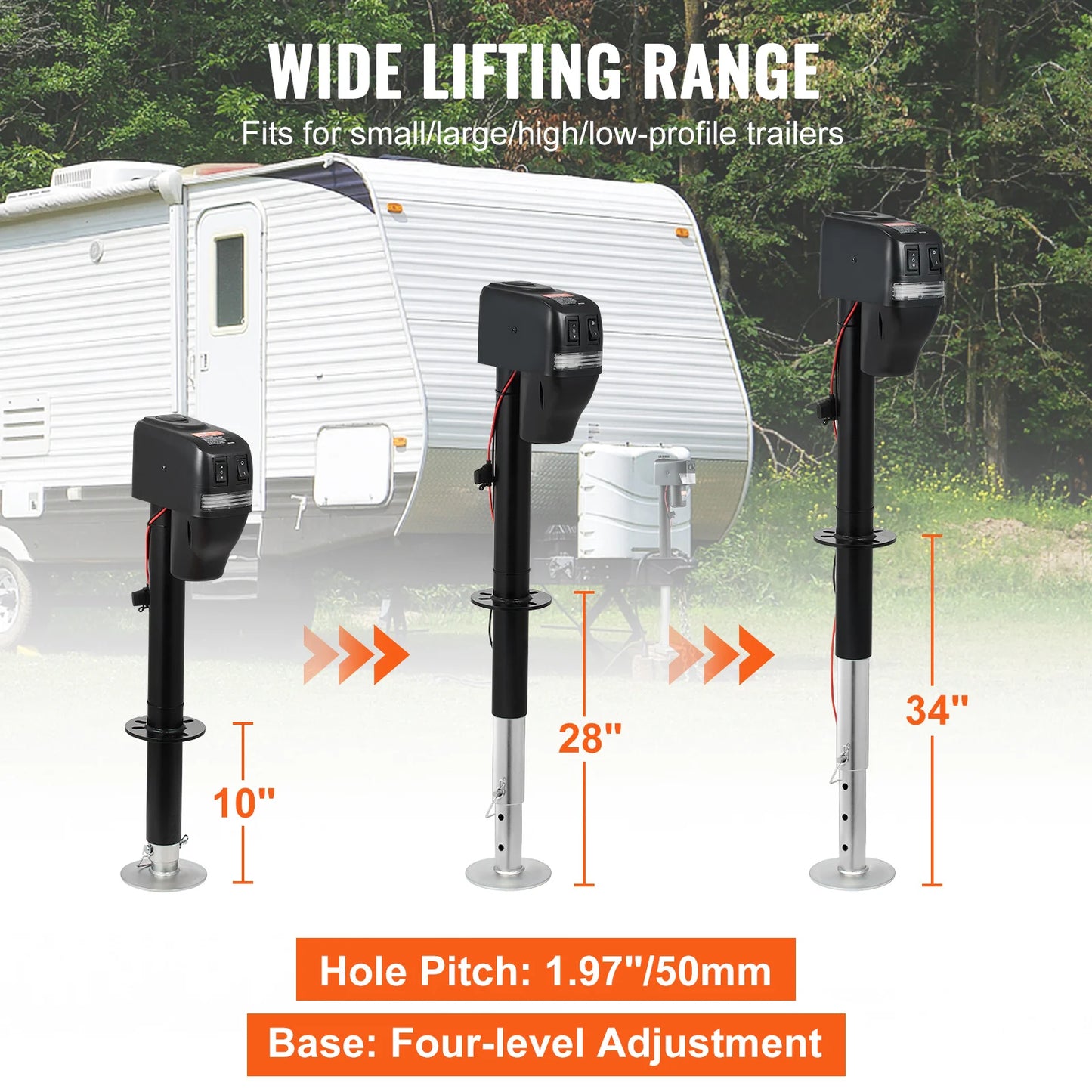 VEVOR 3500/4000lbs Electric Trailer Jack Automotive Mechanical Workshop Tools Power Tongue Car Jack for BMW Tesla RV Camper
