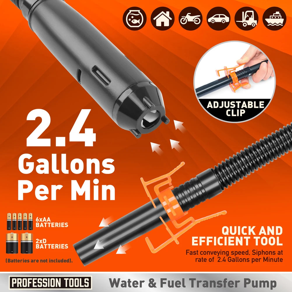 Liquid Oil Transfer Pump Handheld Water Pump Battery Powered Efficient Fuel Transfer Pump Outdoor Car Vehicle Fuel Gas Transfer