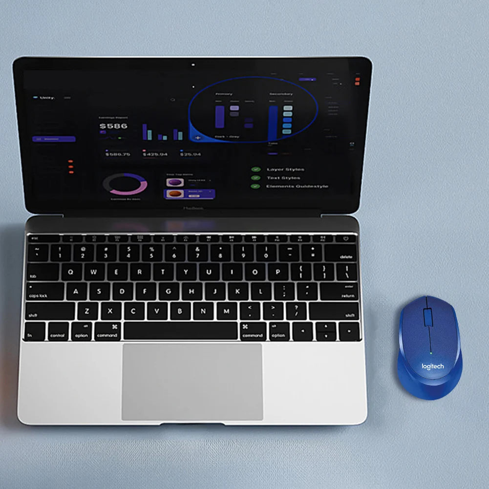 Logitech M330 Wireless Mouse Silent Mouse 1000DPI Optical Mouse 2.4GHz W/ USB Receiver Mice for Office Home Using for PC Laptop