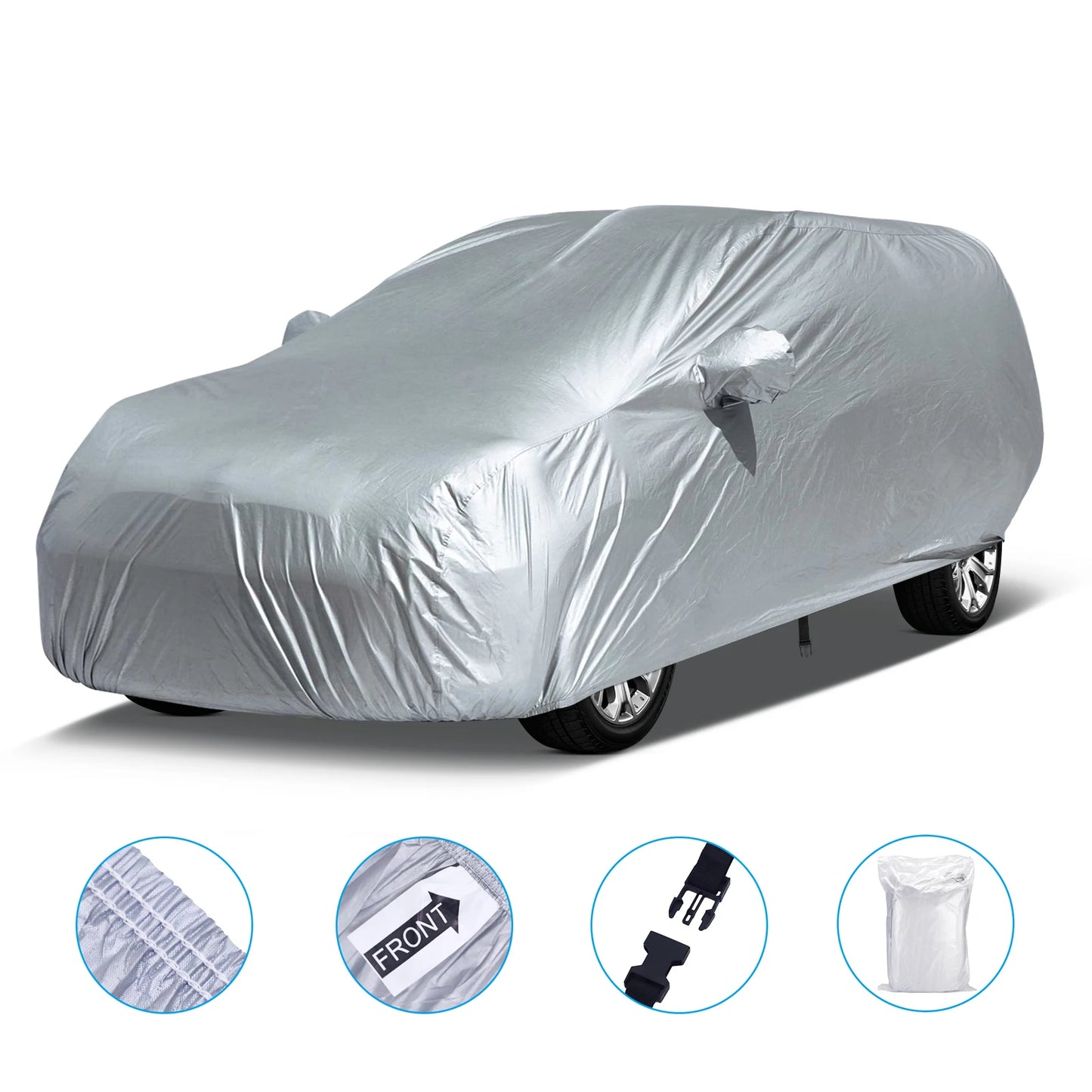 Universal Car Cover - Waterproof SUV/Sedan Protection, UV Resistant, All Weather