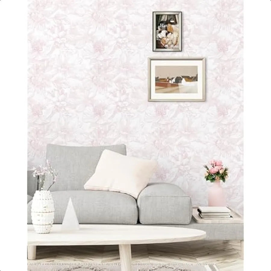78.7"x17.3" Peel and Stick Wallpaper Floral Contact Paper Boho White Pink Flower Wallpaper Removable Wall Paper Self Adhesive M