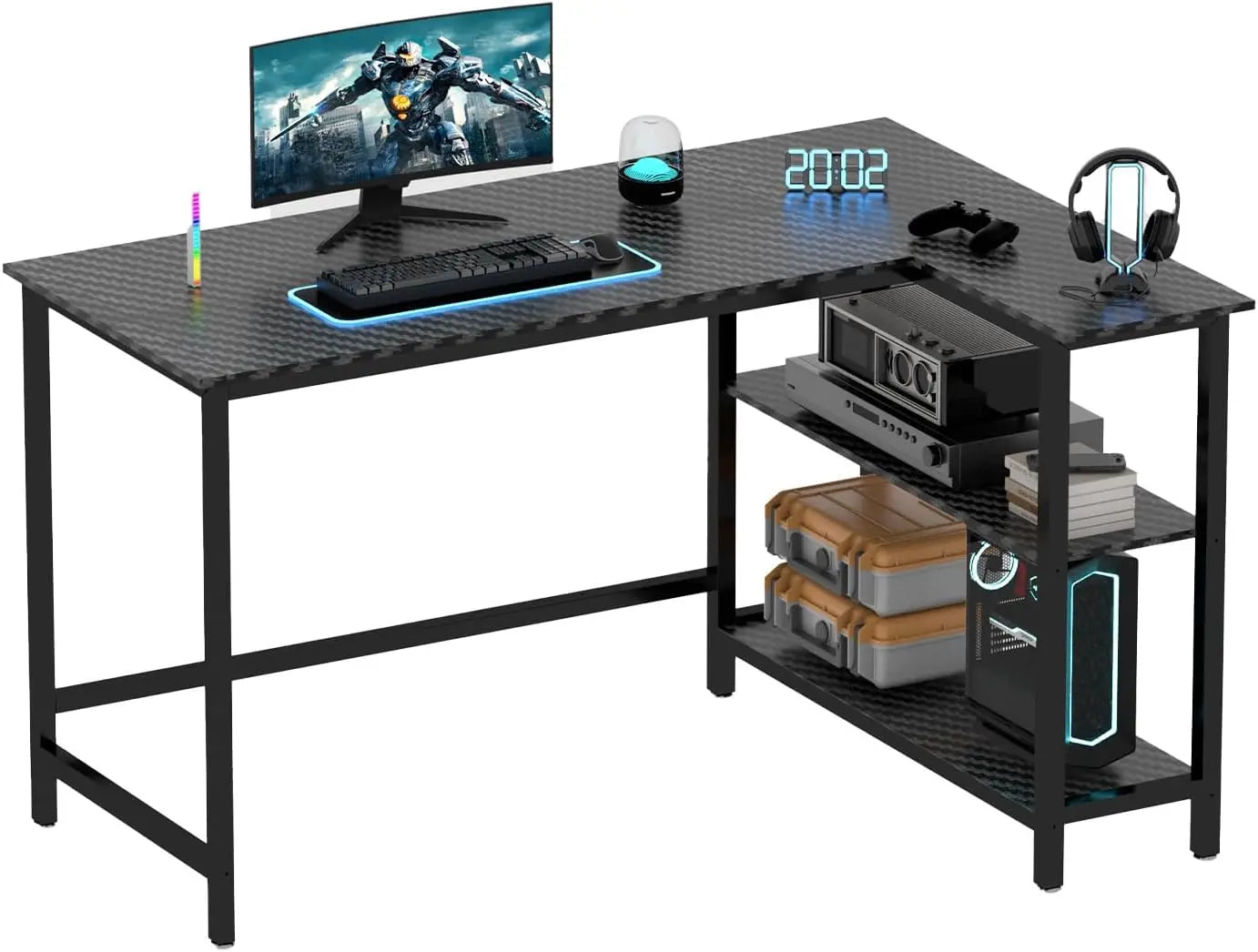 L Shaped Desk - 39" Home Office Computer Desk with Shelf, Gaming Desk Corner Table for Work, Writing and Study