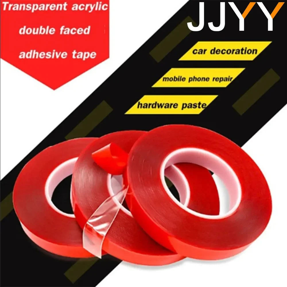 JYY 5/8/12/15MM Double Sided Tape Strong Clear Transparent Acrylic Foam Adhesive Tape Waterproof Glue Household Wall
