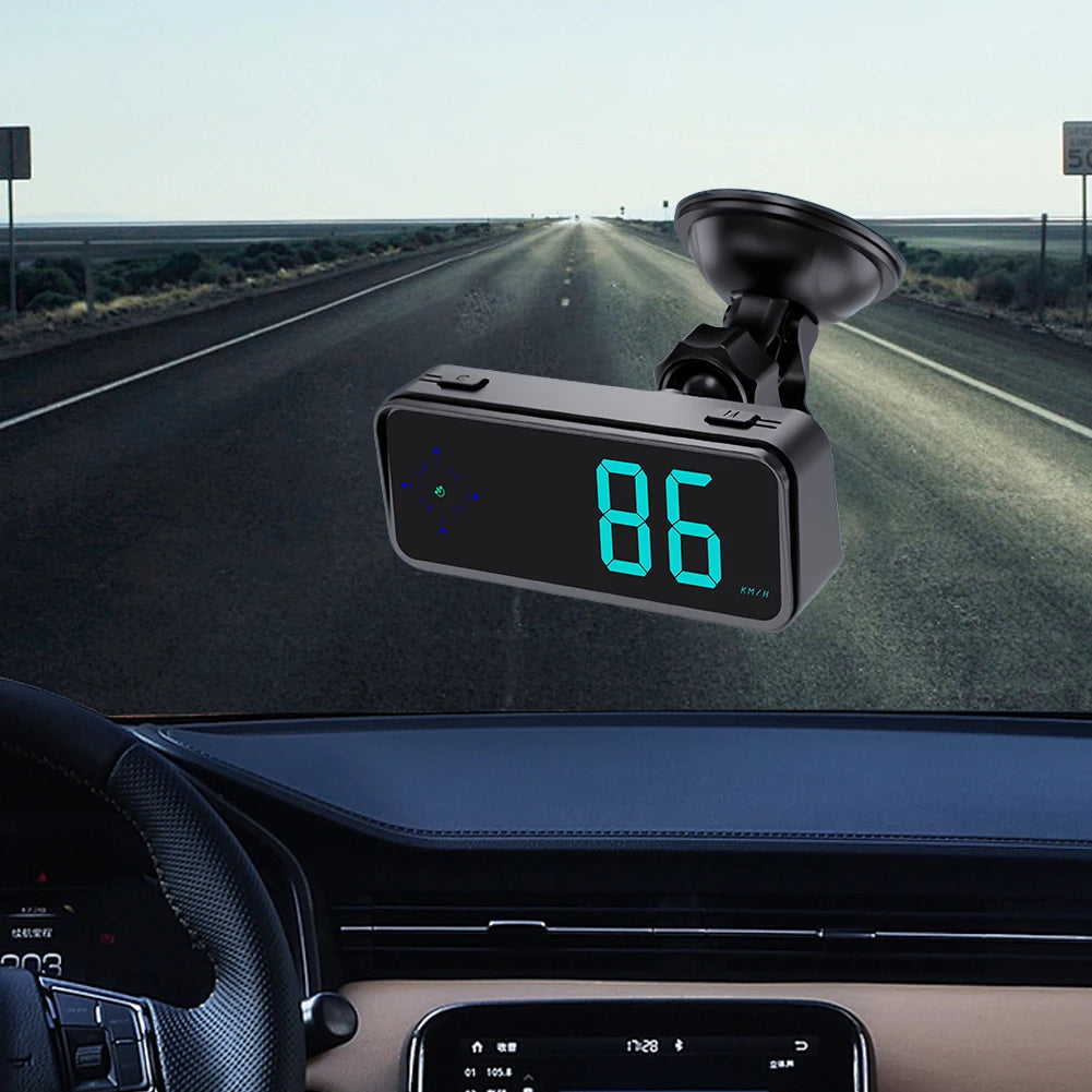 Car Head-up Display with Compass Colorful LED Display Speed MPH KMH Meter Plug and Play GPS HUD Car Electronics Accessories