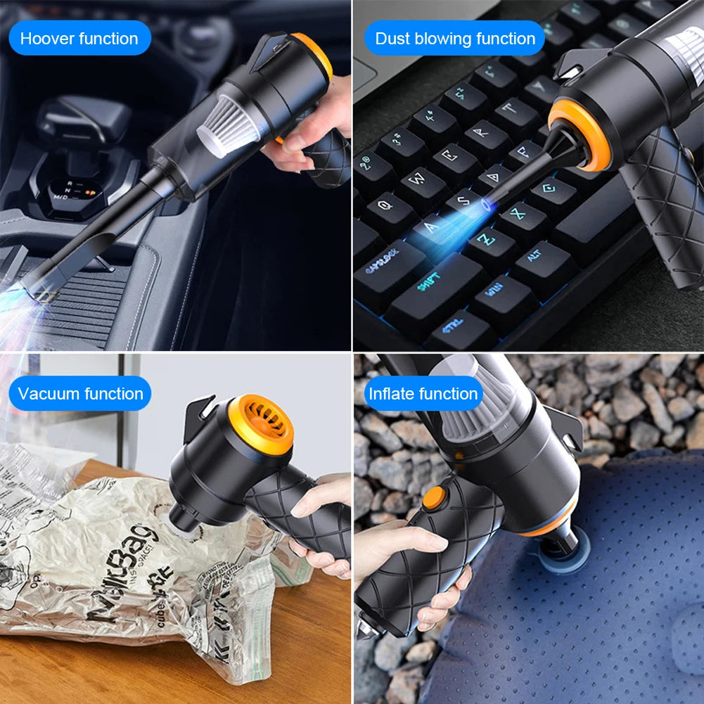 6 In 1 Blowing & Suction Vacuum Cleaner 3500PA Strong Suction Mini Handheld Cleaner Multifunctional for Car Home Office Cleaning