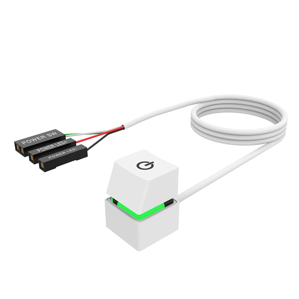 2m Computer Desktop Mechanical Switch PC Motherboard External Start Power On/Off Button Extension Cable 7 Color Lights PC Switch