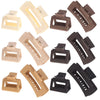12 Pack Square Claw Clips, Big and Small Neutral Rectangle Hair Claw Clips