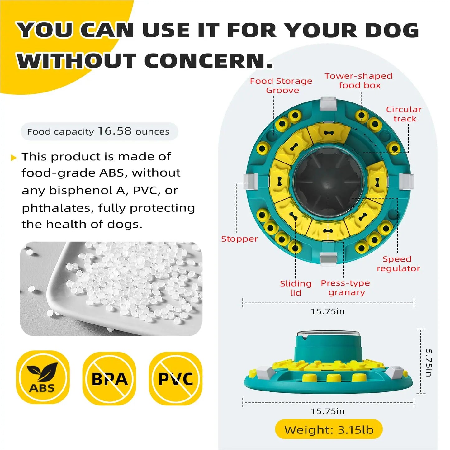 KADTC Dog Advanced Puzzle Toys Level 4 in 1 for Smart Dogs Mental Brain Stimulation Game Slow Food Puzzles Hard Feeder Puppy Tre