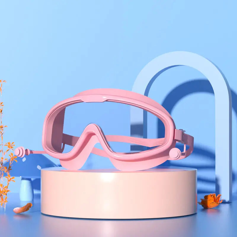 Kids swim goggles big glass len for child boy girl big goggle berenang budak kanta mata besar kanak swim glass