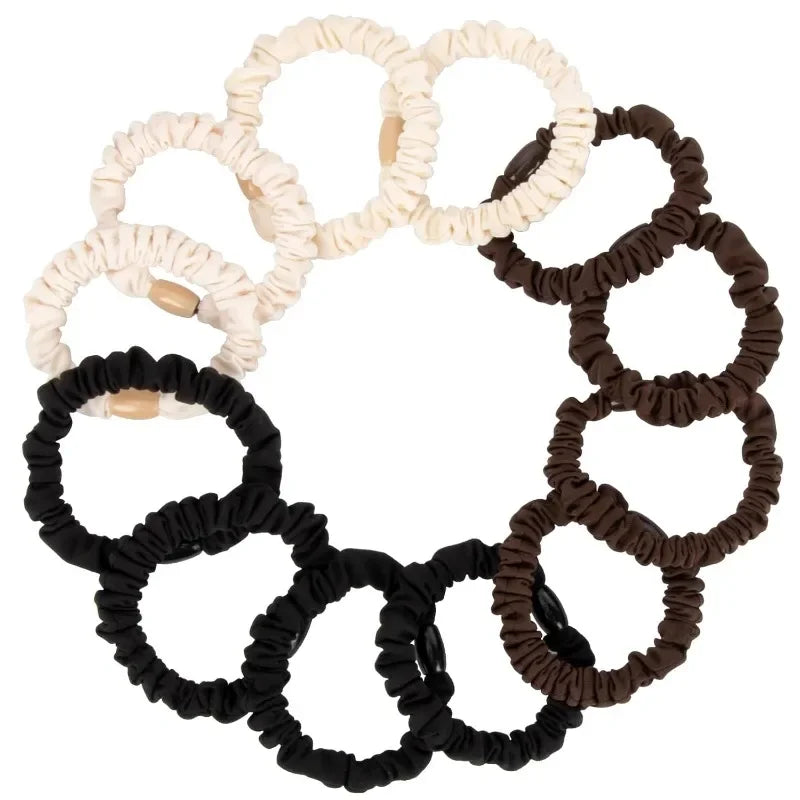 12PCS Elastic Hair Ties - No Crease Scrunchies for All Hair Types, Curly Ties Scrunchies for Women, Girls