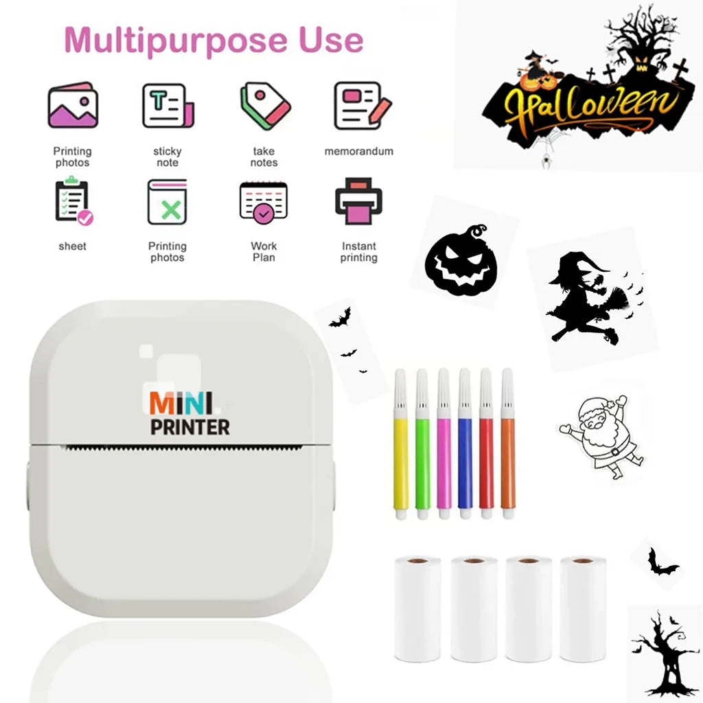 Portable Mini Wireless Printer - Compact Label, Error Correction, And Photo Printer,Thermal Printing Technology