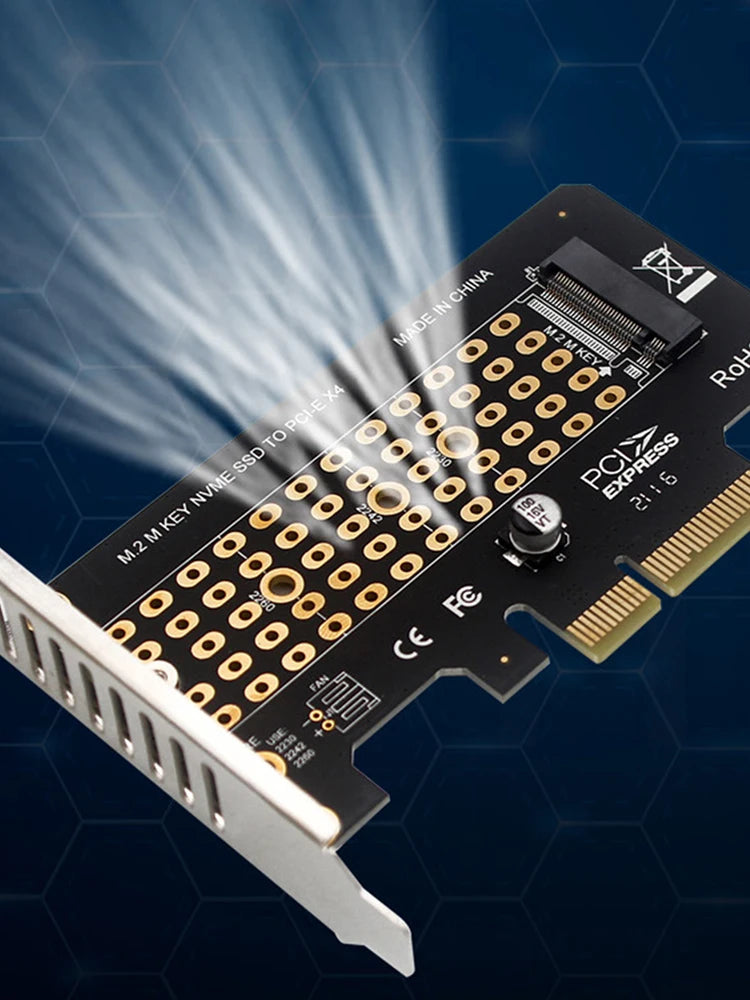 M-key NVME SSD To PCI-EX4 Adapter 32Gbps Full Speed PCI-E GEN4 for 2280/2260/2242/2230 M.2 NVMe SSD