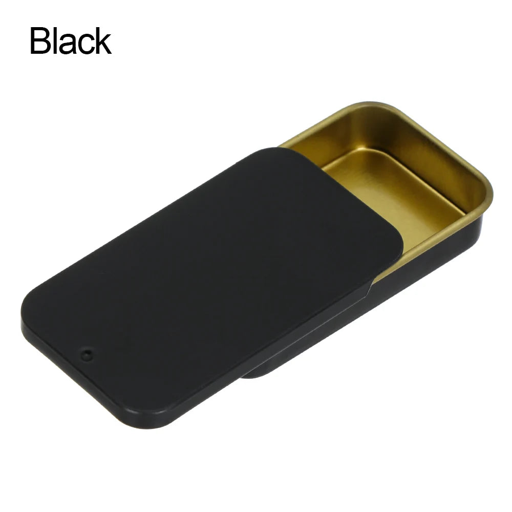 1 Pcs Metal Rectangular Empty Mini Tin Box Tinplate Push Candy Pill Cases Bins Jar Hinged Containers Small Organizer Storage Box