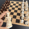 Big Vintage Chess 3d Qing Army Pieces Leather Chessboard Gypsum + Resin Pieces Game Box 40*19cm/15.7*7.5 Inch