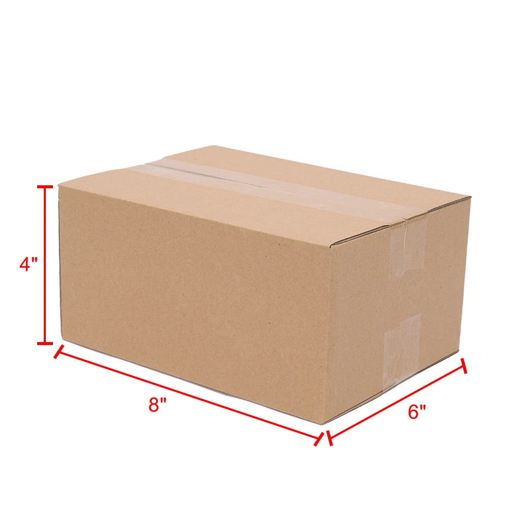 100-Pack Corrugated Cardboard Shipping Boxes 8x6x4" 6x4x4" 6x4x2" 4x4x4" Mailing, Packing, Moving & Storage for Business/Home