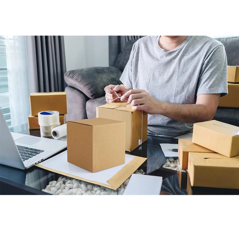 100-Pack Corrugated Cardboard Shipping Boxes 8x6x4" 6x4x4" 6x4x2" 4x4x4" Mailing, Packing, Moving & Storage for Business/Home