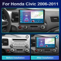 Podofo Android Car Radio For Honda Civic 2006-2011 Android Auto 2Din Multimedia Player GPS Navigation Radio No DVD Head Unit