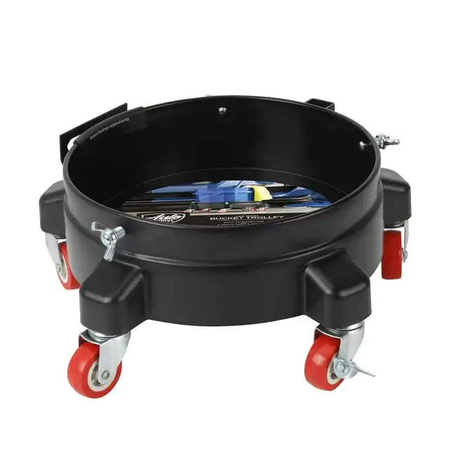 Auto Drive 12-inch Heavy Duty Garage Bucket Dolly, 5 Wheel with Lockable Casters