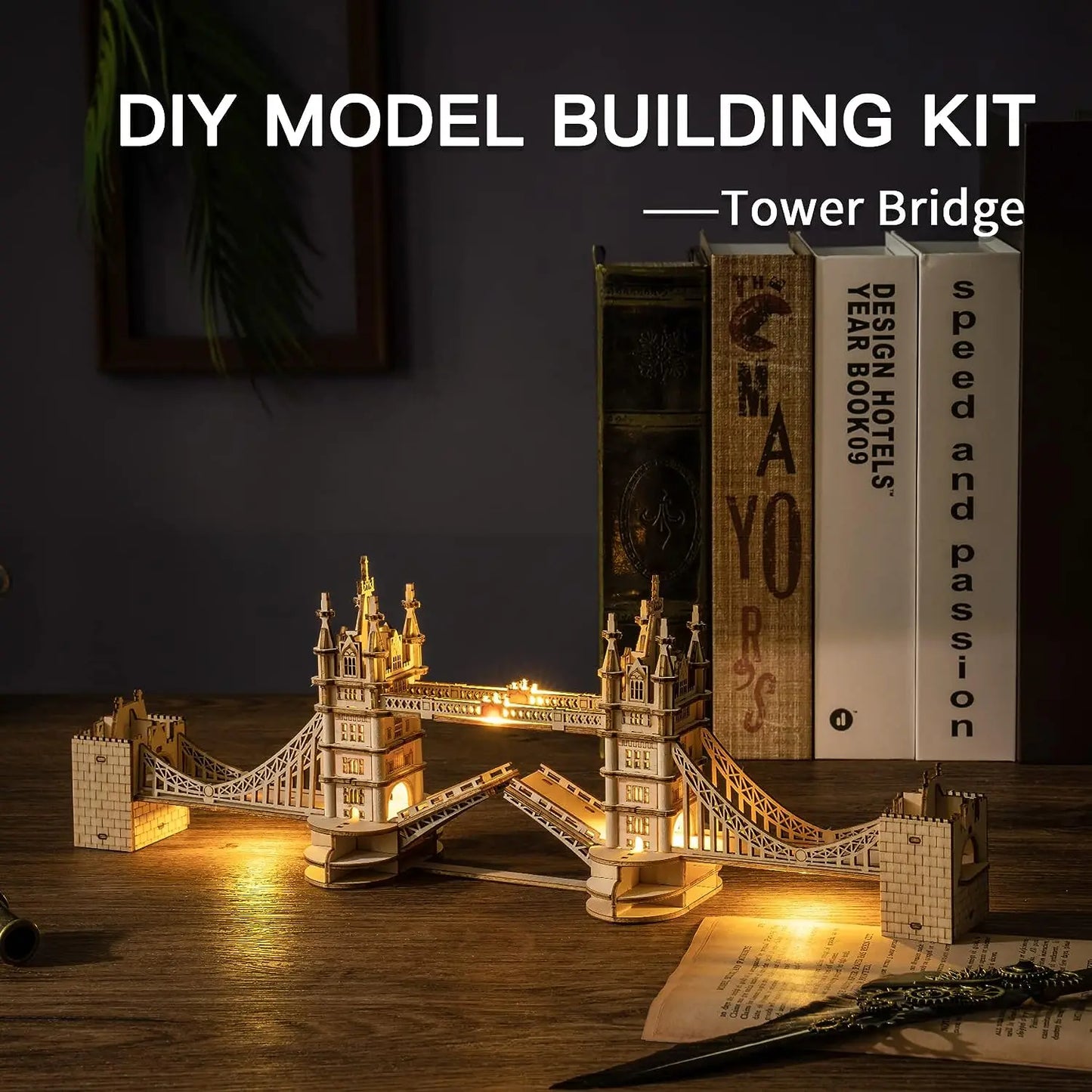 Robotime 3D Puzzle Wooden Kits DIY Tower Bridge Big Ben Set Eiffel Tower Model Kit Home Decor Birthday Gifts