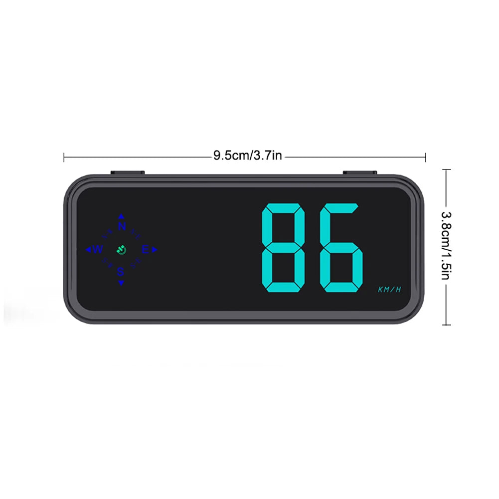 Car Head-up Display with Compass Colorful LED Display Speed MPH KMH Meter Plug and Play GPS HUD Car Electronics Accessories