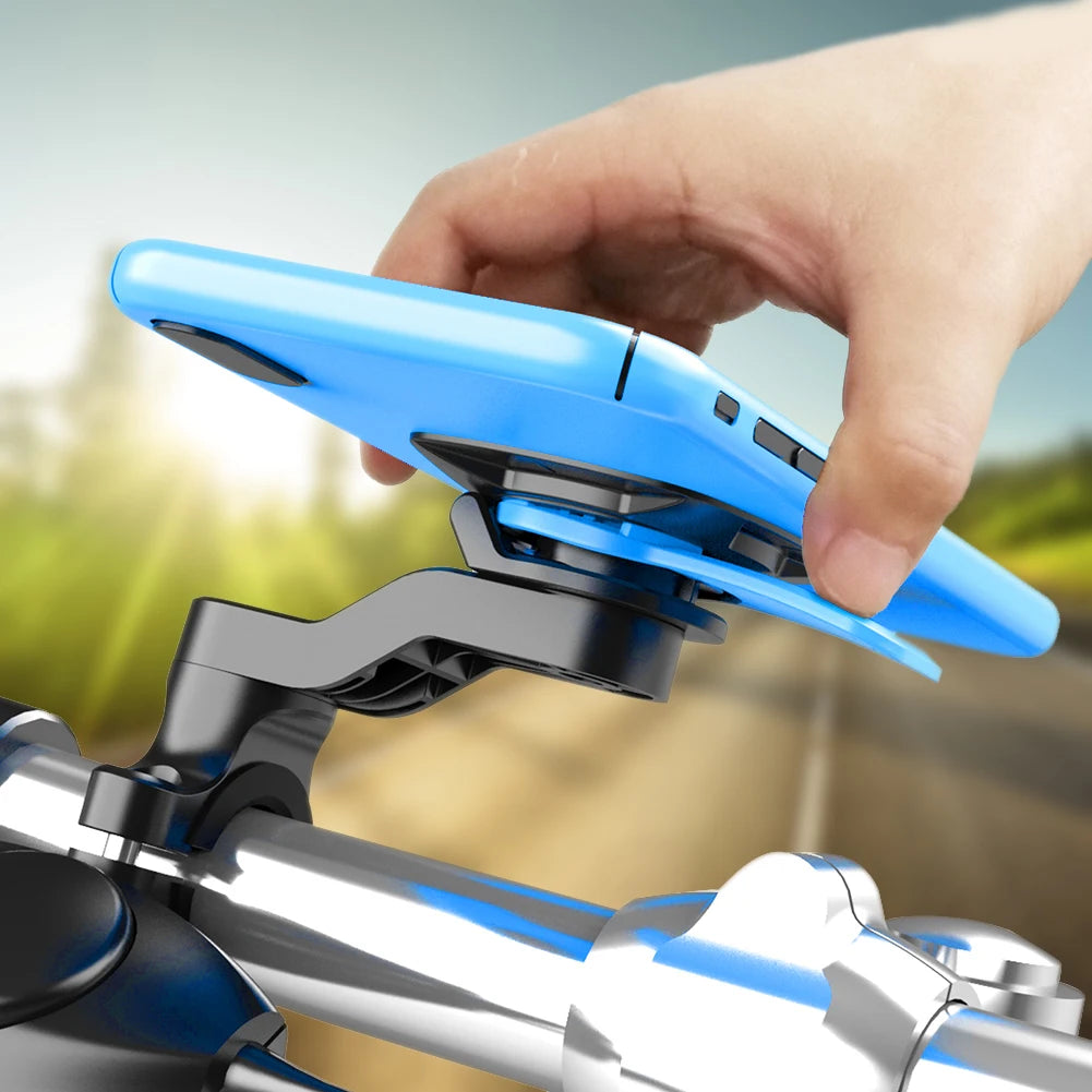 Motorcycle Handlebar Phone Holder 360°Bicycle Quad Lock Bracket Security Navigation Support Mount Moto Anti-Shock Phone Brackets