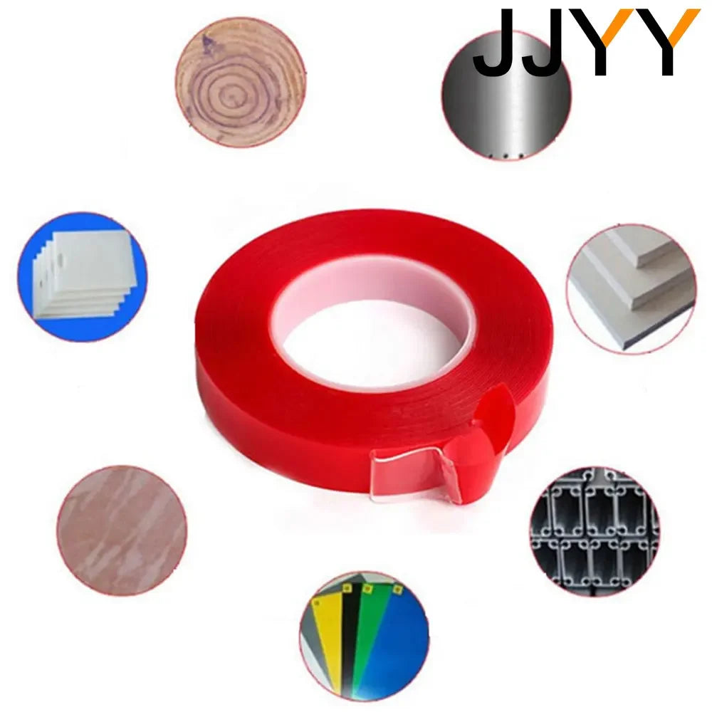 JYY 5/8/12/15MM Double Sided Tape Strong Clear Transparent Acrylic Foam Adhesive Tape Waterproof Glue Household Wall