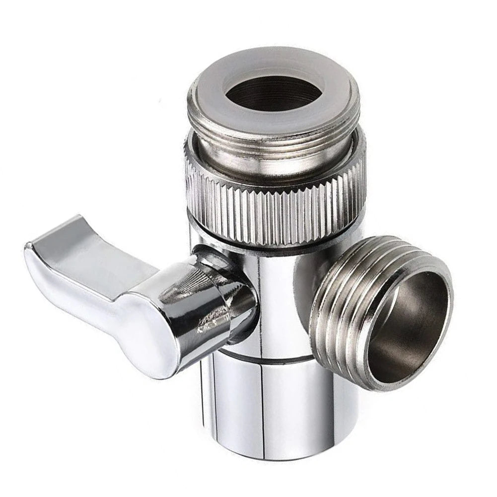3 Way Water Tap Connector Leak-Proof Faucet Diverter Valve Copper Faucet Connector Splitter Easy-to-Install for Bathroom Kitchen