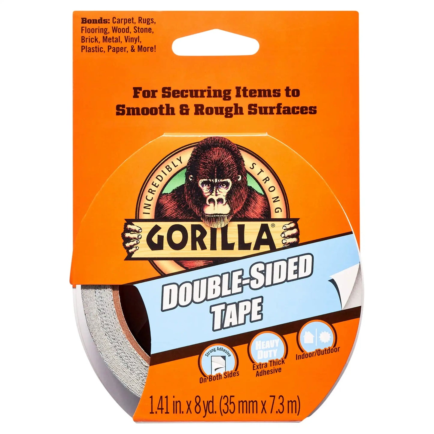 (2 pack) Gorilla Glue Double-Sided Tape, Gray Roll Assembled Product Weight 0.386 lb