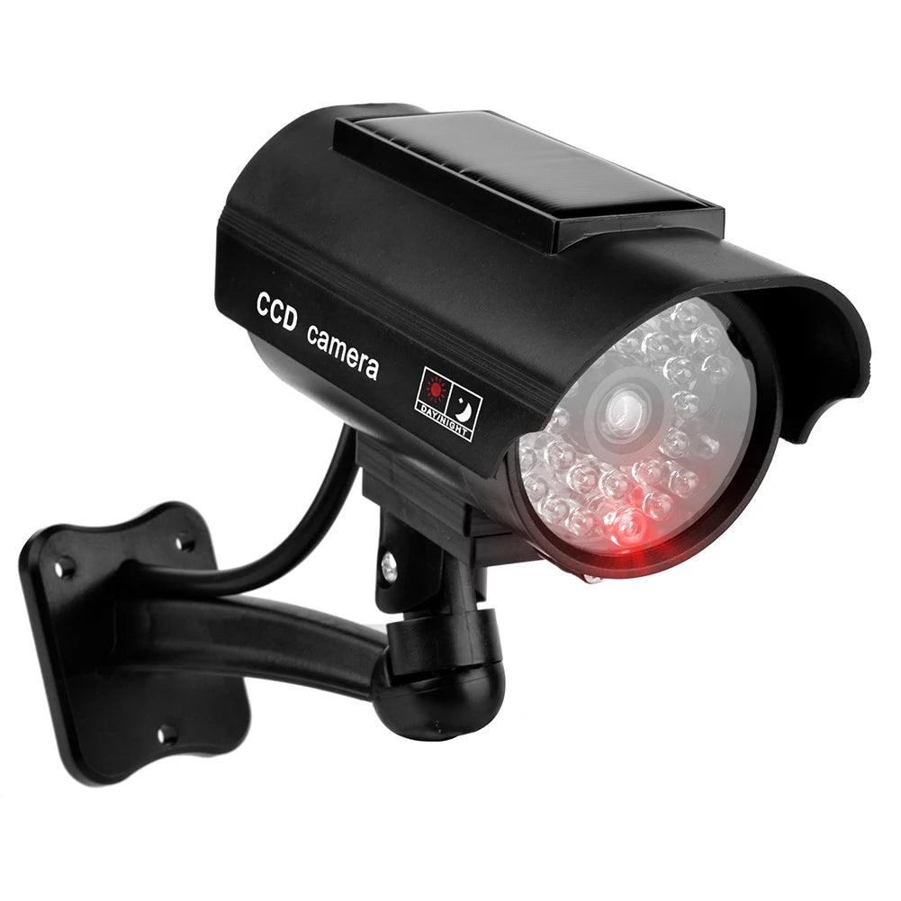 Dummy Imitation Camera Weatherproof Fake CCTV Security Camera with Flashing Red LED Light Theft Deterrent for Outdoor Indoor