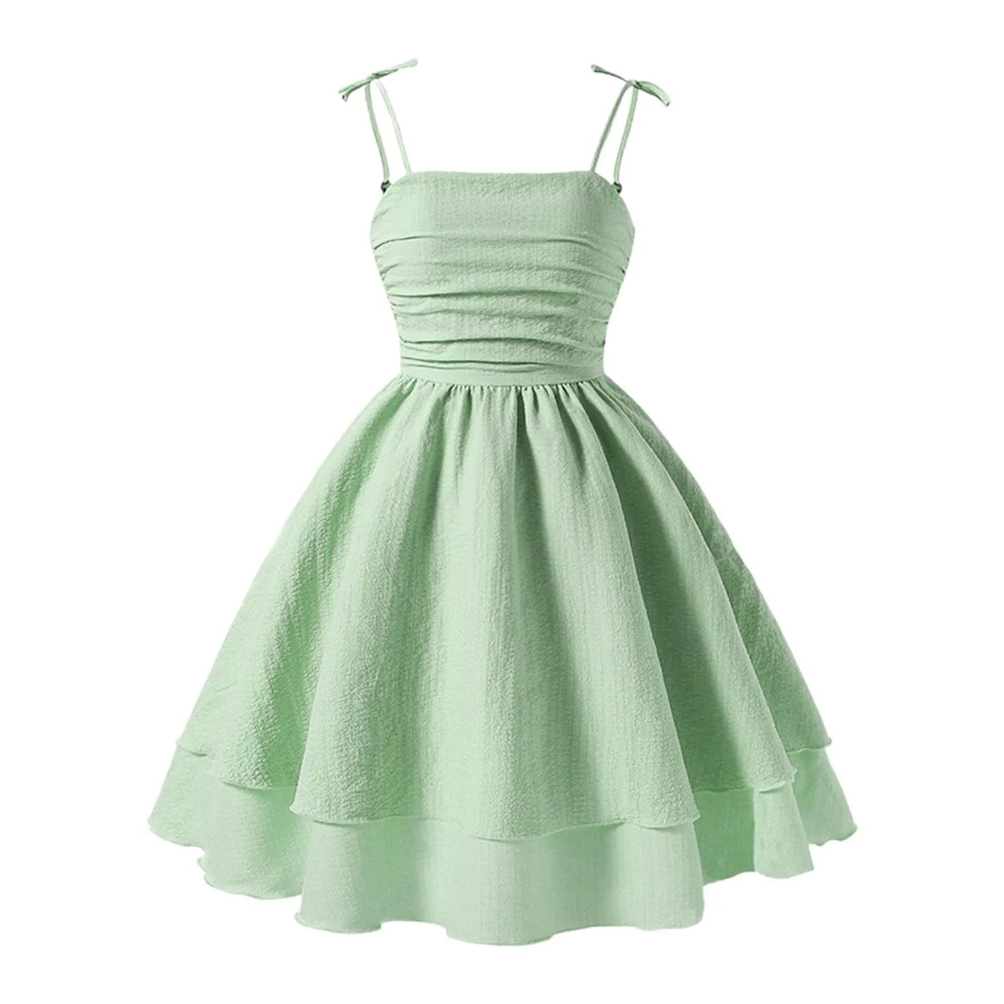 Girls Sling Dress Solid Color Yellow/Pink Tiered Princess Dress Sweet Style Tween Girls Dress Birthdaty Party Dating Clothes 12Y