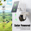 Wireless outdoor solar security camera 2K 360°PZT panoramic tilt, CCTV low power 2.4GWiFi, AI motion detection, PTZ PIR ,IP66