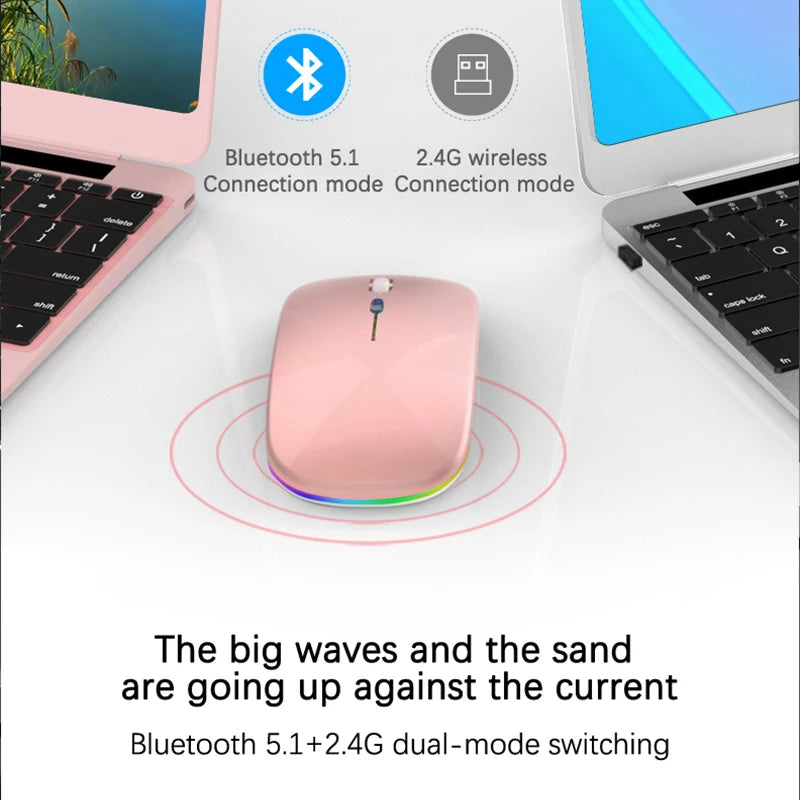 Wireless Bluetooth Mouse RGB Rechargeable Mice Wireless Computer Mause LED Backlit Ergonomic Gaming Mouse for Laptop PC 3600DPI