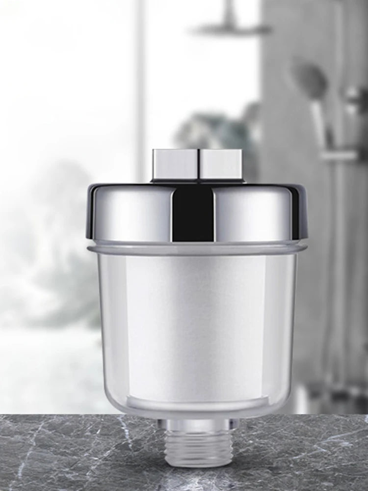 Household Water Filter Filtered Shower Head Transparent 5 Micron PP Cotton Filter 3.5x2.4in for Improving Skin Hair Nails Health
