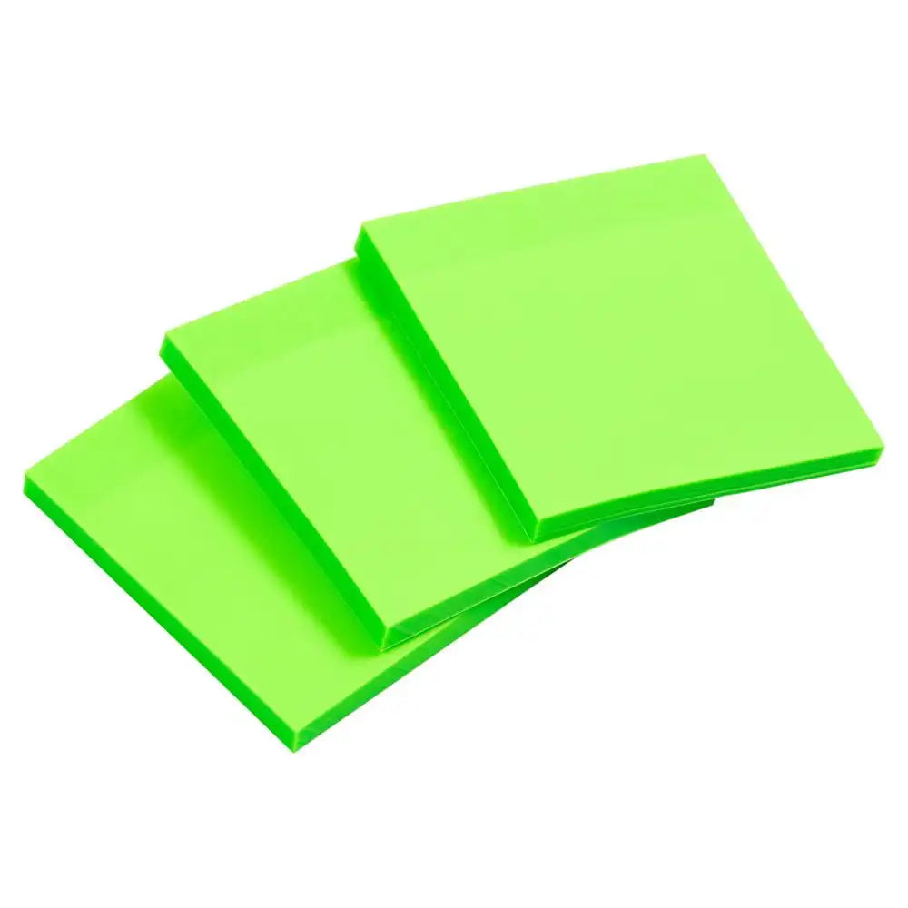 Transparent Sticky Note Pad, Green, 3 X 3, 300 Sheets/Pack