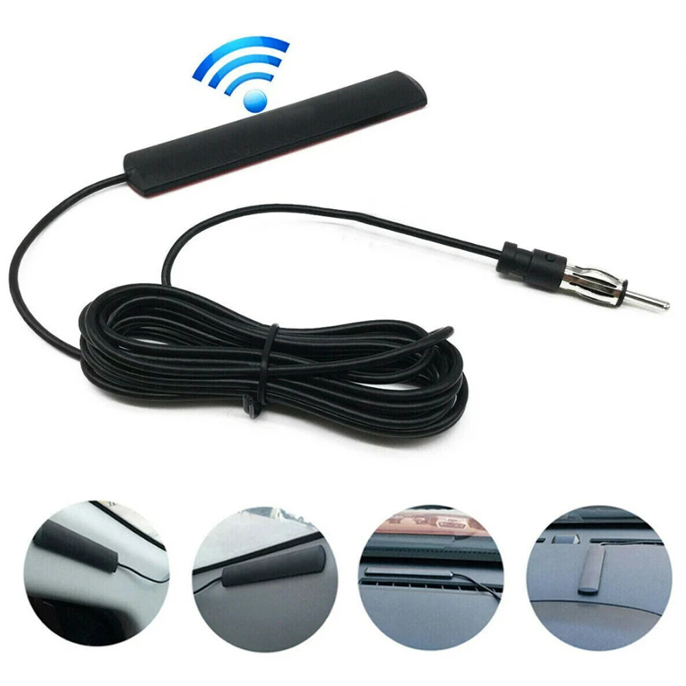 DC 5-12V Car Electronic Radio Antenna Car Hidden Amplified Antenna 85-860Mhz Signal Amplifier Booster Antena for Truck Boat Auto