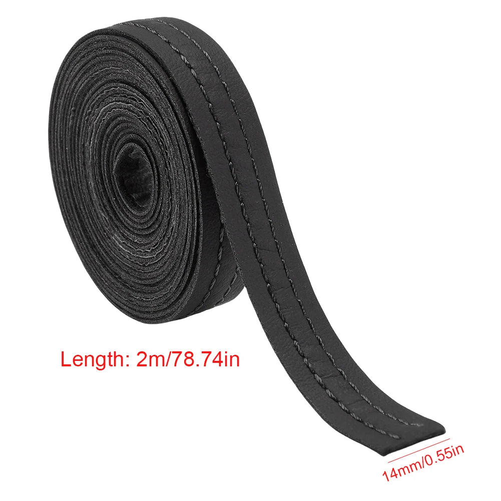 Car Mouldings Trim PU Leather Car Interior DIY Strips Self-Adhesive Dashboard Leather Decorative Line Car Interior Accessories
