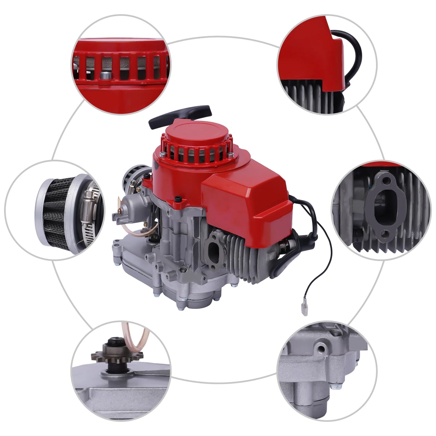 49cc 2-stroke Single Cylinder Engine Motor For Mini Dirt Bike Scooter