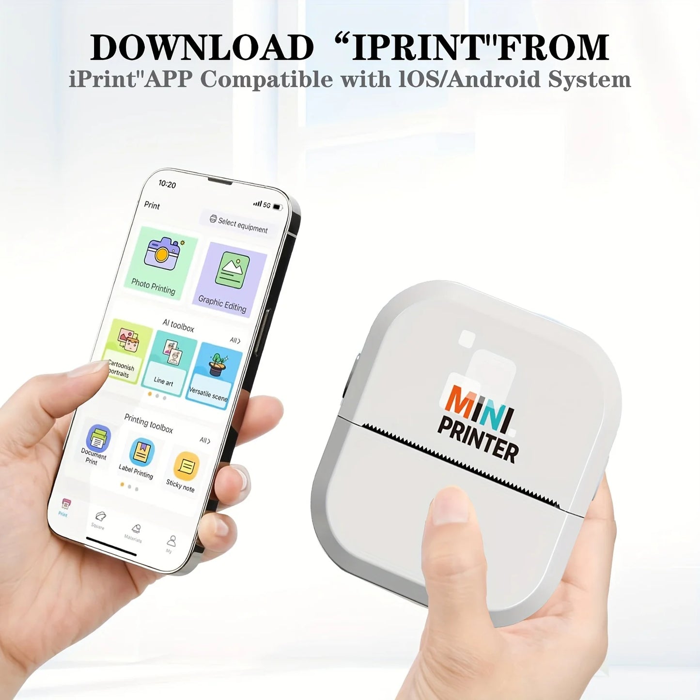 Portable Mini Wireless Printer - Compact Label, Error Correction, And Photo Printer,Thermal Printing Technology