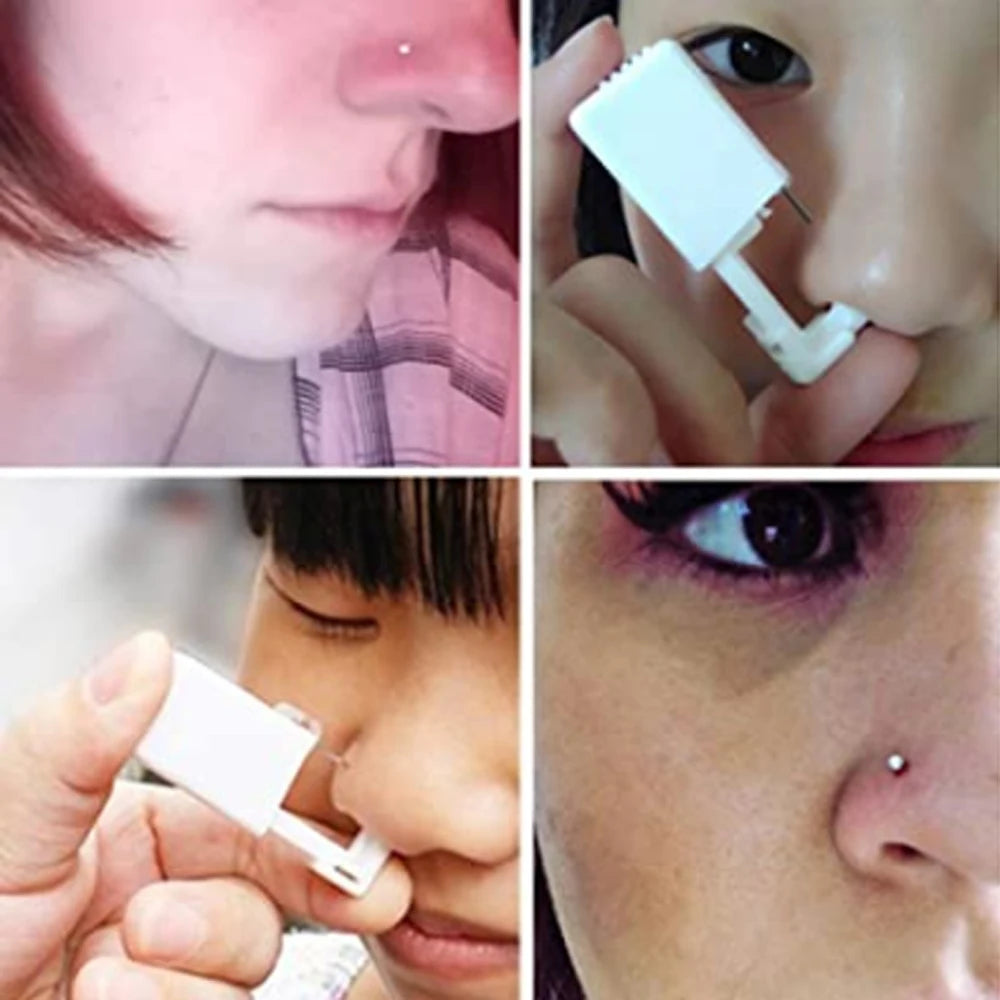 1PC Disposable Safe Sterile Piercing Unit For Nose Studs Flower Style Piercing Gun Piercer Tool Machine Body Piercing Jewelry