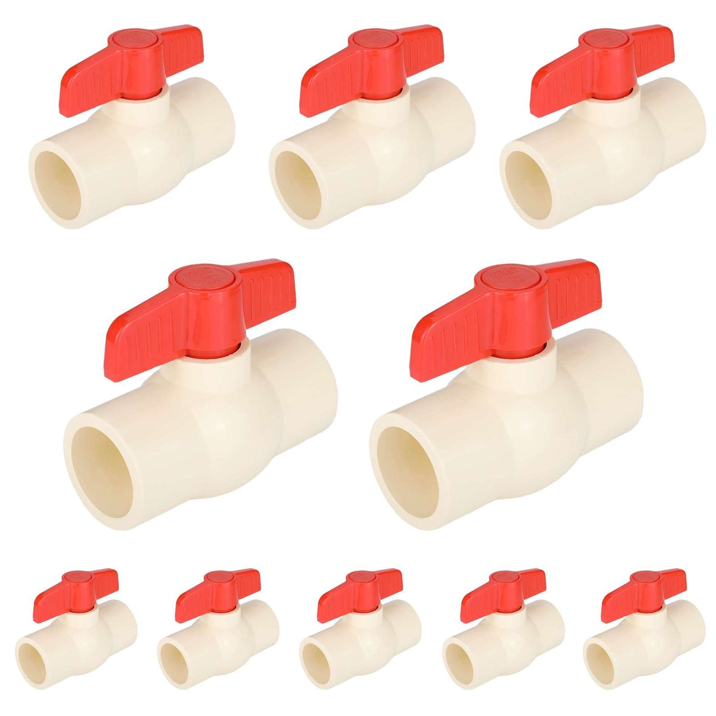 10 Pcs 3/4" CPVC Ball Valve (Solvent)